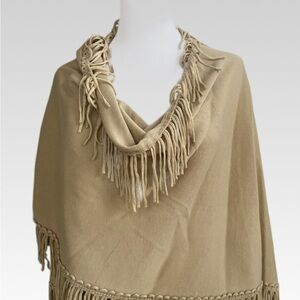 Coldwater Creek Beige Fringe Wrap